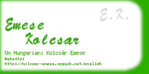 emese kolcsar business card